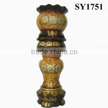 36 Inch Brown Antique Pot Ceramic Roman Columns photo-2