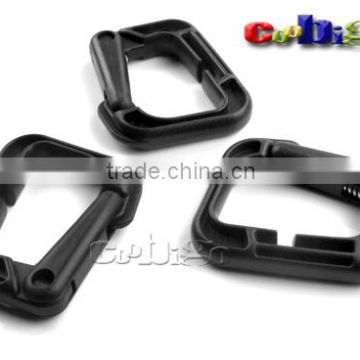 D-Ring Carabiner Multi-use Safety Buckle Black Plastic For Bag Paracord Clasp Keychain Outdoor Activities #FLC164-B