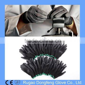 13Gauge Black PU Coated Nylon Gloves,Black Nylon Working PU Gloves,PU Safety Hand Gloves Quality Choice photo-5