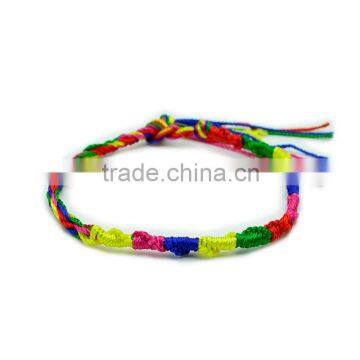 2016 Hot Sale Wholesale Pormotion Gift Cheap Handmade Rainbow Colour Friendship Bracelet