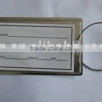 metal luggage tag with square shape