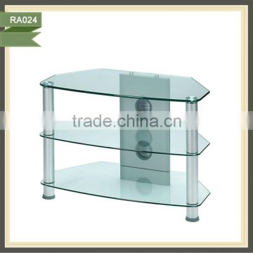 Simple Modern home furniture Steel/Glass Plasma/glass TV stand RA024