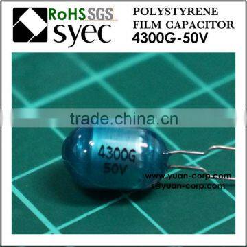 4300pF 50VDC Radial PSA 432G Polystyrene Film Capacitor