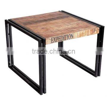 INDIA JODHPUR HOME MADE INDUSTRIAL COFFEE TABLE IN METAL FRAME