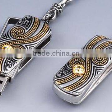 High-capacity rotating modelling jewelry popular personality design 128 gb usb stick