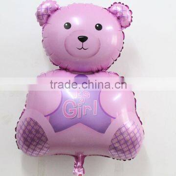 Inflatable cute baby bottle bear foil balloon of pink color