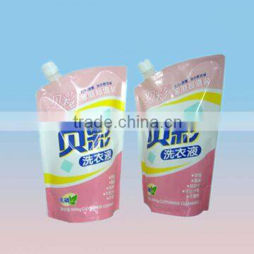 stand up soap liquid bag with spout