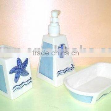 ceramic bathroom set,sopa dish, soap dispenser,tumbler