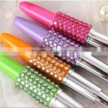 Creative Plastic Lipstick Ball-point Pen With Rhinestone photo-3