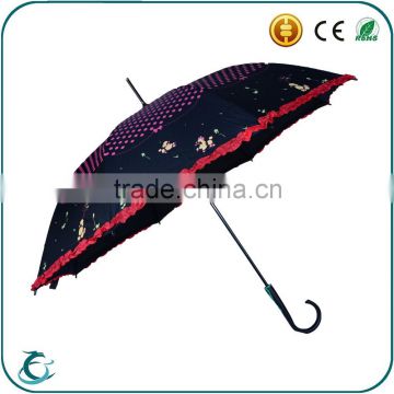 Wholesale new design promotion Japanese auto open lacy straight umbrella