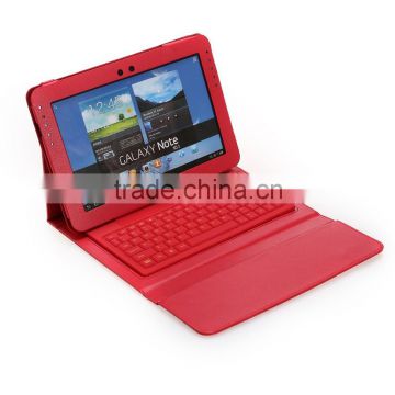 Bluetooth Keyboard leather cover for samsung N8000 Smartphone