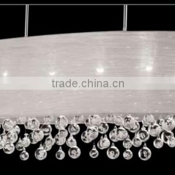 hot sale Europe crystal balls lamp ceiling in oval silk shade MC2048-XL