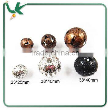 Silver and Golden Colour Various Shape Metal Hollow Beads Charms