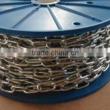 DIN5685 G80 short or long link chain standard galvanized stainless steel link chain