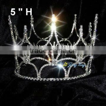 king rhinestone tiara full round large pageant crown