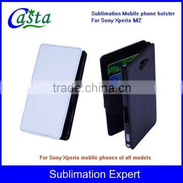 Blank Fashion Sublimation cover Tablet PC Case Leather wallet Phone holster For Sony Xperia M2