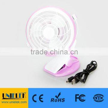 Mini Fan Usb Clip Fan With Battery 4 Inch Fan Plastic ABS Blue Green Pink Color