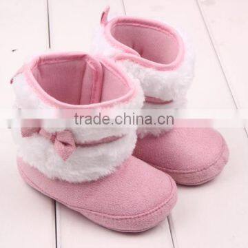 New White Bownot Design Baby Girls Boots Winter Warm Snow Boots For Girls Quality Choice photo-3
