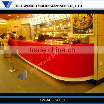 2014 modern popular luxury boat shape artificial marble restaurant bar counter furniture for sale