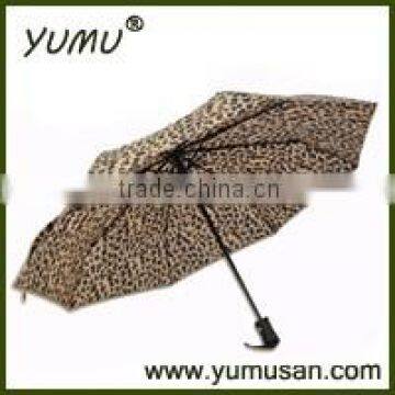 Auto Open Close Folding Umbrella with Leopard Printing