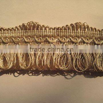 Wide Fabric Braid Trimming, Loop Fringe For Pillow, Curtain, Drapery