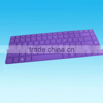 Purple color with white texts Thin Silicone material Laptop Keyboard Cover