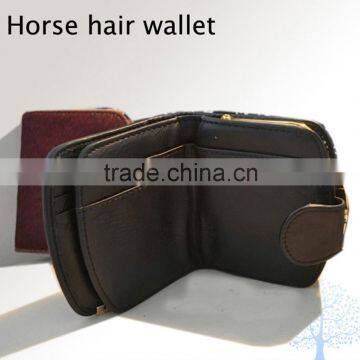 Popular horse hair leather wallet and elegant soft leather