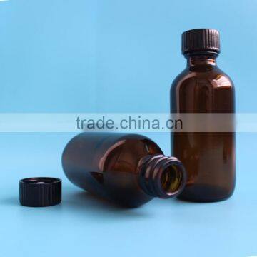 High Quality Wholesale 60ml Round Glass Bottle With Black Cap, 2oz Glass Round Bottle photo-3