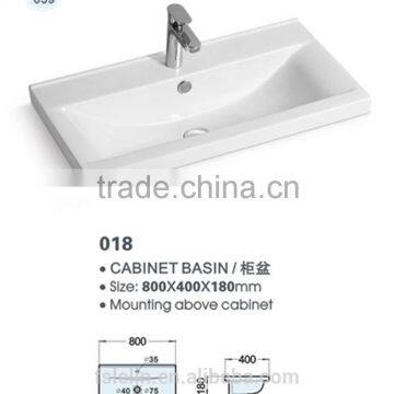 FOSHAN LELIN ceramic L800mm cabinet basin small size vanities top bathroom basin of LT-039