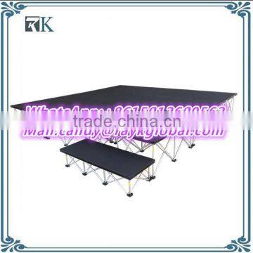 2016 new aluminum smart stage with collapsable risers for outdoor events