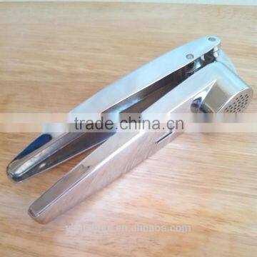 NICE Chrome Stainless Steel Cast Metal Garlic Press