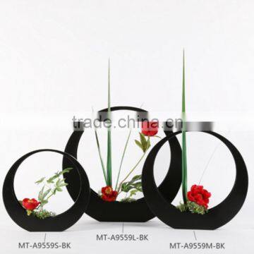 Hotel artistic small vase black metal hot sales home decorations