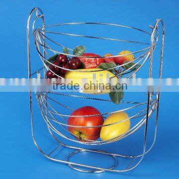 2-Tier Chrome Wire Fruit Vegetable Display Rack