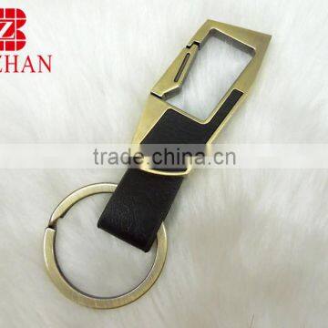 Bronze leather carabiner keyring