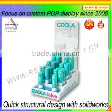 makeup oil display with drop flayer acrylic cosmetic holder stand case