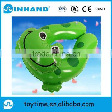 hot sale pvc inflatable baby swimming ring, promotional animal frog water ring, inflatable baby neck float ring lounger