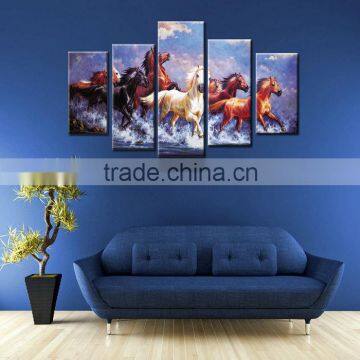 Modern Wall Decorative Running 8 Horses Painting