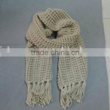 Oatmeal Corn Needle Knitted Scarf