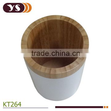 bamboo kitchenware tube with white painting