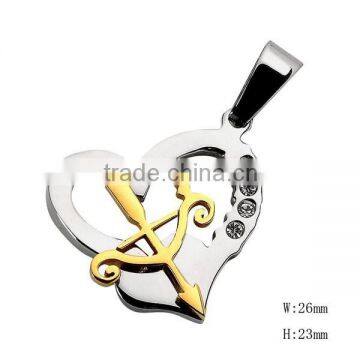 SRP2178 Wholesale Jewelry Arrow Of Cupid Cupid Heart Shape Charm Pendant Custom Stainless Steel Pendant