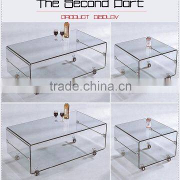 Wrought Industrial Style Glass Table Living Room Coffee Tables photo-3