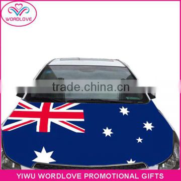 custom elastic printed polyester&spandex Australia flag car hood cover,promotion Australian car bonnet flag for national day