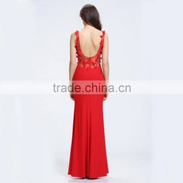 Exquisite Red Chiffon Beaded Big Size Women Evening Wedding Dresses Made in China photo-3