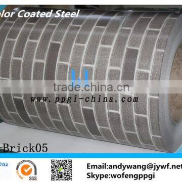 Coated galvanized steel / brick grain PPGI steel coil or in sheet