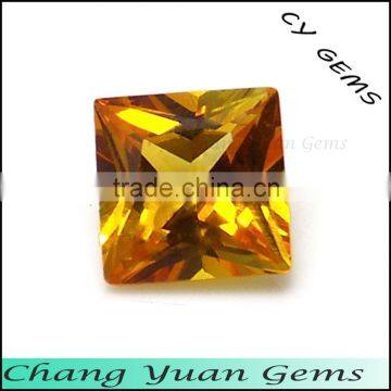 Square shape 55# synthetic yellow sapphire stone