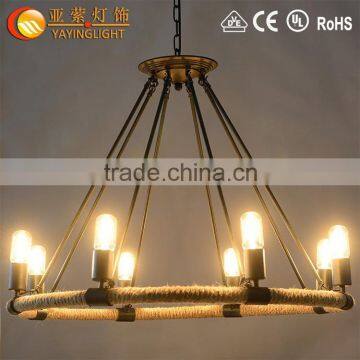 Modern Round Edison Filament Rope Filament Round Chandelier,Edison rope chandelier