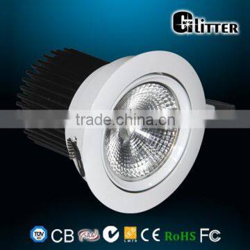 Fire-rated 75mm 10W 80lm/w led COB downlight with CE GS , Adjustable bean angle LED COB Downlight