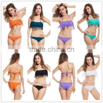 Colorful design fringe tassal swimwear sex brazilian bikini