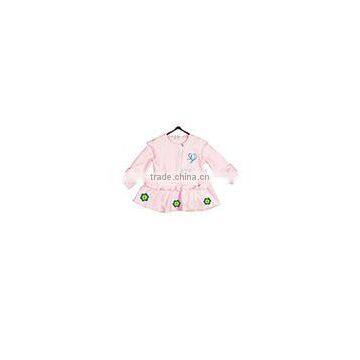 Dress baby girls smocked dress long sleeves pink little girls clothes