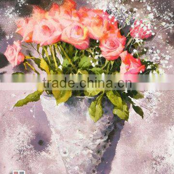 Decorative art painting rose watercolor painting for friends gift